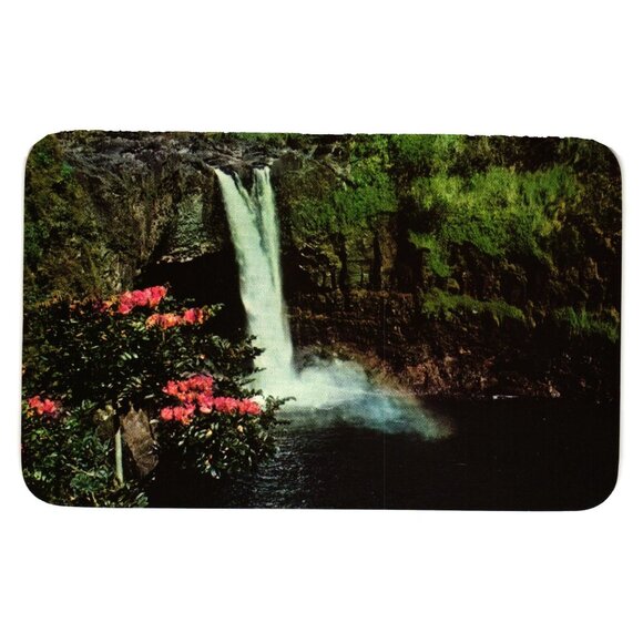 Vintage Rainbow Falls Hilo Hawaii Postcard Kodachrome Print Travel Vacation - Picture 1 of 2